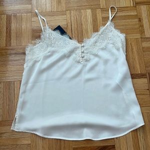NWT Abercrombie Silky White Lace Cami Size S